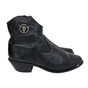 Vintage Laredo Women's Western Ankle Boots Leather Black Wide 10